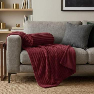 Imagem de Manta Casal Microfibra Canelada Soft 2,00m X 1,80m Cobertor Macio Avel