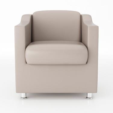 Imagem de Kit 3 Poltronas Para Recepção Clínica Médica Corino Bege Balaqui Decor