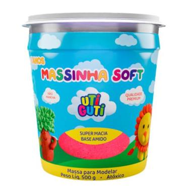 Imagem de Massinha de Modelar Soft Pote 500gr Utiguti, Rosa