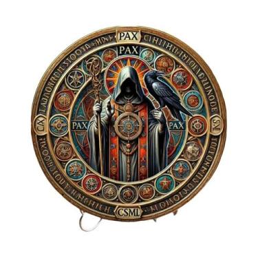 Imagem de Pingente De Disco De Madeira Viking Warrior 8in, Placa Decorativa Redo