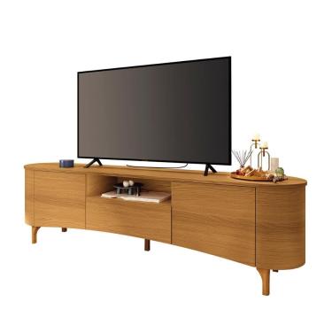 Imagem de Rack Bancada Elara TV até 80” Polegadas Pés Madeira Maciça