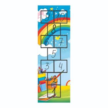 Imagem de Amarelinha Tapete Adesivo Autocolante Decoração Quarto Infantil Escola