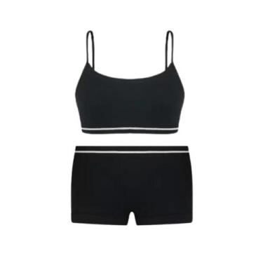 Imagem de Kit Conjunto Sutiã e Calcinha boxer Sem Costura Lupo, Preto, G - 9 a 1