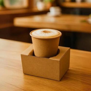 Imagem de Embalagem Suporte 1 Copos Para Delivery Papelão Extra 100un. - Congrat