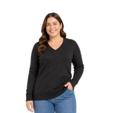 Imagem de Blusa Suéter Feminino em Tricot Inverno Frio Cor:RoyalTamanho:G - Kant