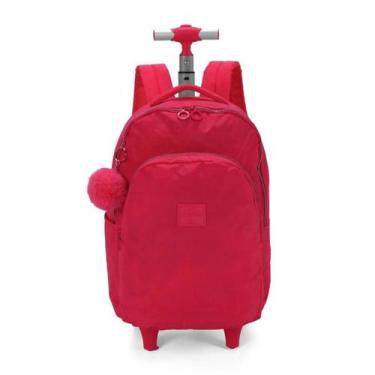 Imagem de Mochila De Rodinhas Juvenil Crinkle Up4you C/ Pom Pom, Pink