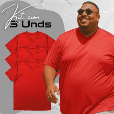 Imagem de Kit 3 Camisetas Esportivas Masculinas Dry Fit Gola V Academia Esportes