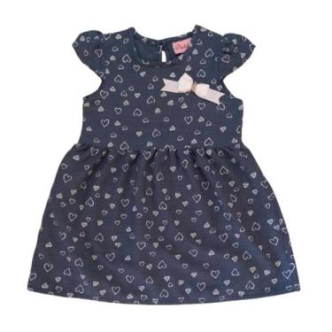 Imagem de Vestido Bebê em Tecido Plano Manga Cotó Duduka, Azul, G