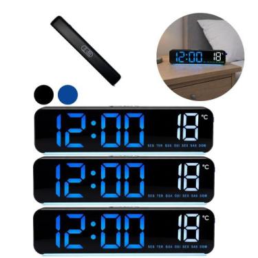 Imagem de 3 Relógios Digital LED com Despertador de Mesa Moderno 15cm - Ami, 2