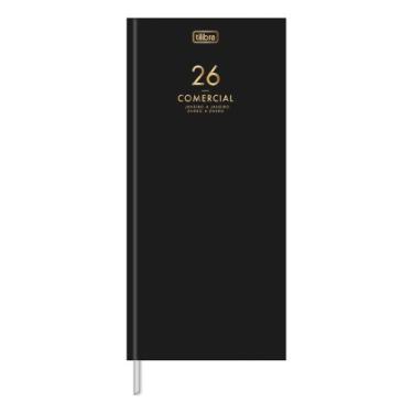 Imagem de AGENDA ANUAL COSTURADA COMERCIAL 2026 TILIBRA M8 Preto, Preto