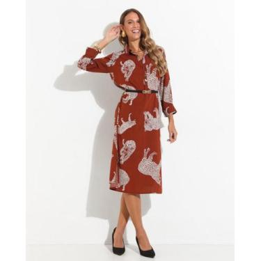 Imagem de Vestido viscose marrom - BEM TE VI, Marrom, G