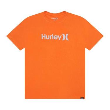 Imagem de Camiseta Hurley O&O Solid SM26 Masculina Ocre, GG, Laranja