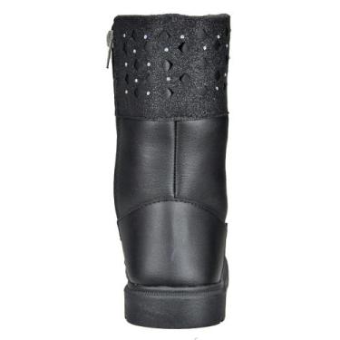 Imagem de Bota Infantil Pé Com Pé Menina Cano Médio Brilhos 30102, 30, Preto