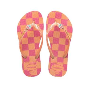 Imagem de Chinelo Havaianas Kids Menina Glitter II Pessego, 27/28, Pêssego