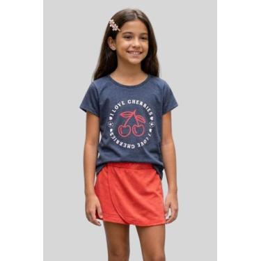 Imagem de Conjunto Infantil Menina Roupa Verão Blusa Confortável e Shorts Saia C