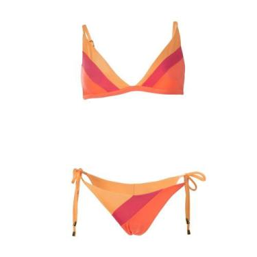 Imagem de Biquíni Banana Rosa Top Fixo Color Block, Laranja, Rosa, G