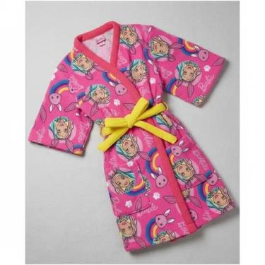 Imagem de Roupao Aveludado Infantil Quimono Estampado Barbie G Lepper