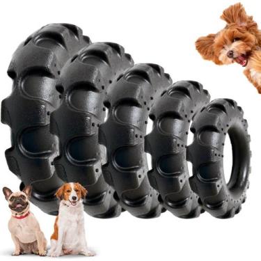 Imagem de Brinquedo Para Cachorro Cães Resistente Pneu Borracha Atóxica Mordedor
