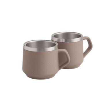Imagem de Kit 2 Xícaras Para Café Tramontina Em Aço Inox Cinza 80 Ml