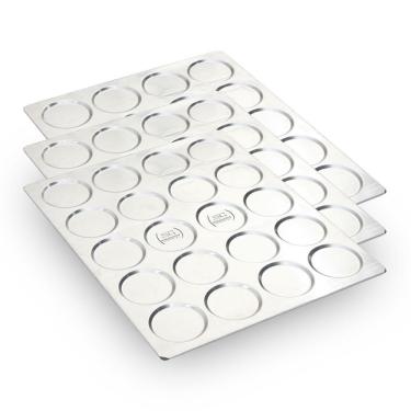 Imagem de Kit 20 Assadeiras para Pão de Hambúrguer APH20 20 Cavidades Alumínio 58x70 Prata Imeca