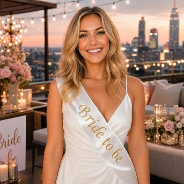 Imagem de Faixa Miss Bride to Be Despedida de Solteira Casamento Noivado Cor:Ros