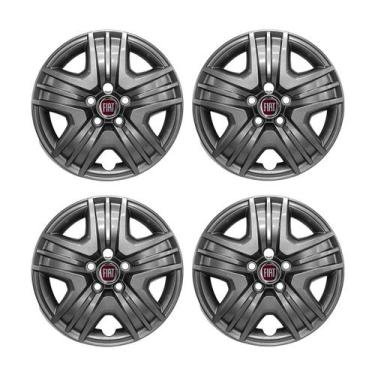 Imagem de Jogo Calota Aro 16 Fiat Toro 2022/. Grafite Brilhante C/Emblema - GFM