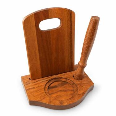 Imagem de Kit Caipirinha Imacá Madeira Nogueira com Suporte para Copo Drinks e T