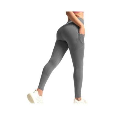 Imagem de Calças De Yoga Femininas De Cintura Alta Com Efeito Levanta Bumbum, Bo