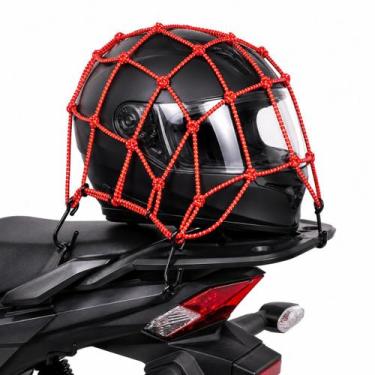 Imagem de Rede Elástica Refletiva Capacete Bagagem Motos Brilha Escuro - - anjo 