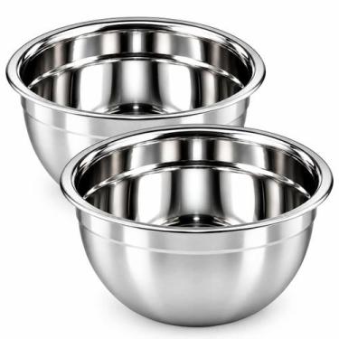 Imagem de Kit 2 Tigela Bowl Em Aço Inox Profissional 26cm Bacia Multiuso Cozinha