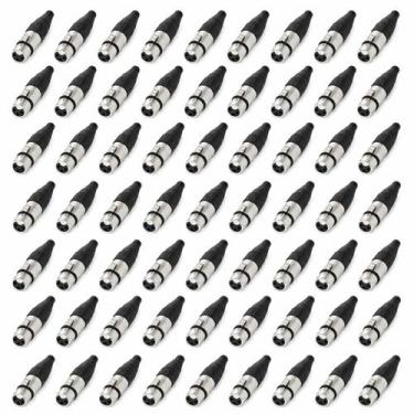 Imagem de Kit 50 Conectores XLR Fêmea Santo Angelo Niquelado SA2X