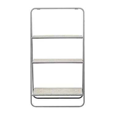 Imagem de Deco 79 Estante industrial de metal, prateleira de resina, multifuncional, de uso médio, para armazenamento interno, estante, estante de exibição, 33 cm C x 50 cm L x 91 cm A, cinza