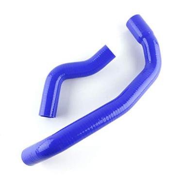 Imagem de LUXERAD Mangueira de radiador de silicone de desempenho de 3 camadas 4,5 mm para Ni ssan Skyline GT-R GTR R34 BNR34 RB RB26DETT 99-02 (azul)
