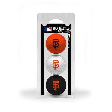 Imagem de Team Golf Bolas de golfe MLB San Francisco Giants tamanho regulamentado, pacote com 3, impressão colorida e durável, preta
