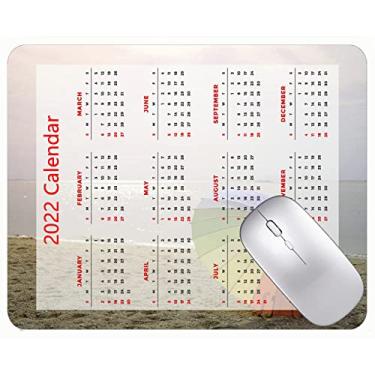 Imagem de Mouse pad de calendário 2022, mouse pad para jogos, praia, guarda-chuva, mouse pad colorido para escritório