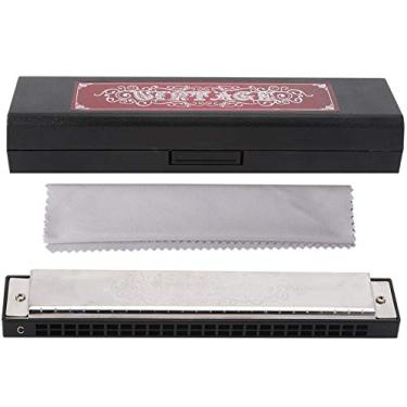 Imagem de Keenso Gaita de 24 furos, órgão bucal, chave de gaita C, para adultos/estudantes/iniciantes/crianças, presente profissional com estojo e pano de limpeza, instrumento musical