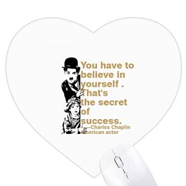 Imagem de Chaplin Believes Actors Art Deco Fashion Heart Mousepad Tapete de borracha para escritório