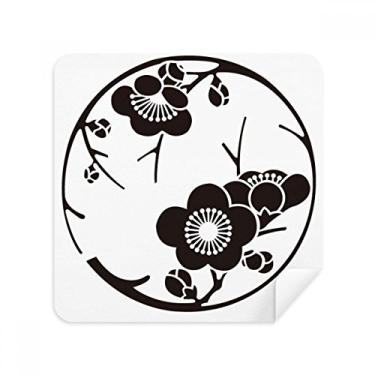 Imagem de Japan Culture – Pano de limpeza de tela preto Sakura com tecido de camurça, pacote com 2