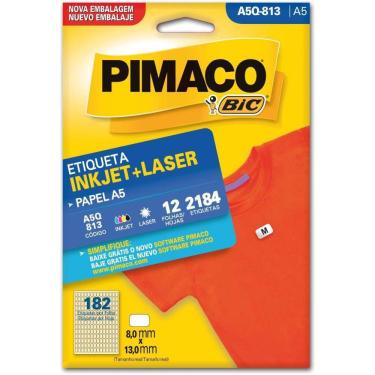 Imagem de Etiqueta A5 A5Q-813 12 Fls 8,0 X 13,0 Mm - Pimaco Ct/2184