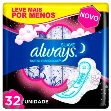 Imagem de Absorvente Always Pink Noturno Suave Com Abas Leve 32 Pague 28