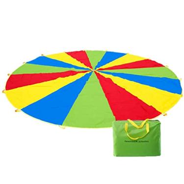 Imagem de Parachute Jogo De Pára -quedas Do Gramado De Jardim Com Alça, Brinquedo De Pára -quedas Multiplayer, Brinquedos De Partido Em Casa No Quintal (Size : 3m/9.84ft)