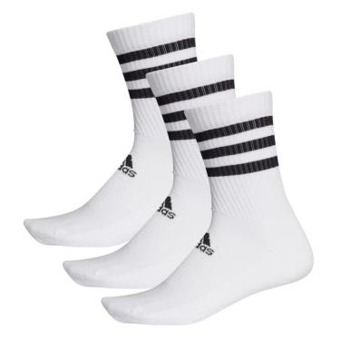 Imagem de Meia Adidas Cano Alto Listradas Com 03 Pares