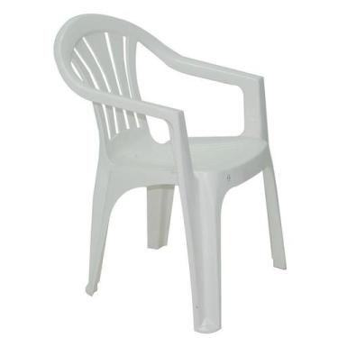 Imagem de Cadeira Plastica Monobloco Com Bracos  Bertioga Branca - Tramontina