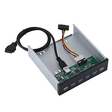 Imagem de Hub do painel frontal USB 3.0, Unidade óptica Placa de expansão do computador painel de 5,25 polegadas com 4 portas USB3.0 e 2 portas USB 2.0 e 19 pinos Cabo e Cabo SATA