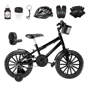 Imagem de Bicicleta Infantil Masculina Aro 16 Nylon + Kit Premium - Flexbikes