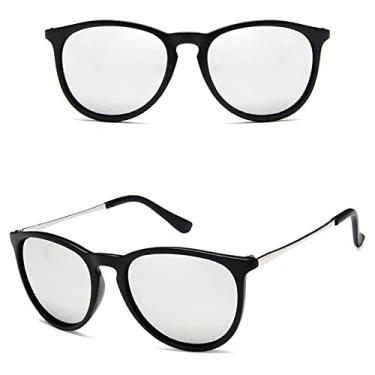 Imagem de Óculos de Sol Olho de Gato Redondo Designer Retrô Óculos de Sol Masculino Espelho Moda Vintage Condução Óculos De Sol,5,A