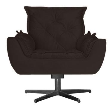 Imagem de Poltrona Opala Base De Balanço Amamentação Suede Marrom