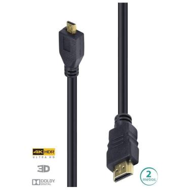 Imagem de Cabo Hdmi 2.0 Para Micro Hdmi 4K Ultra Hd 3D Conexão Etherne