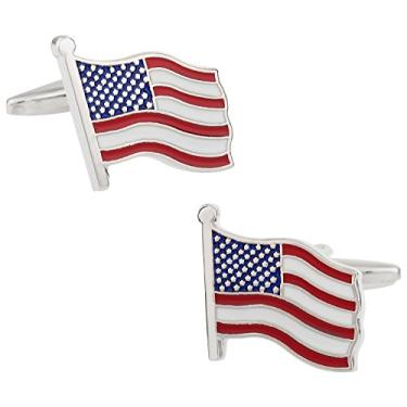 Imagem de Abotoaduras com a bandeira americana Cuff-Daddy com caixa de apresentação