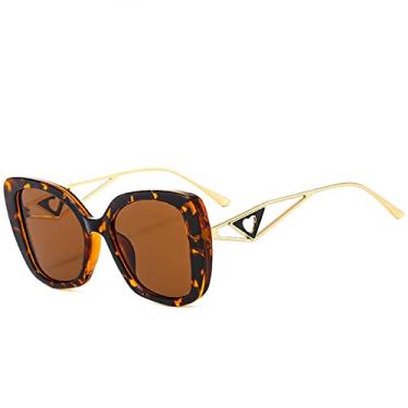 Imagem de Óculos de sol vintage olho de gato moda feminina design de luxo coração decoração óculos de sol lindos óculos coloridos uv400 óculos, chá de leopardo c4, tamanho único